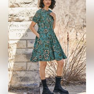 Peruvian Connection Calico Rose Dress Size S